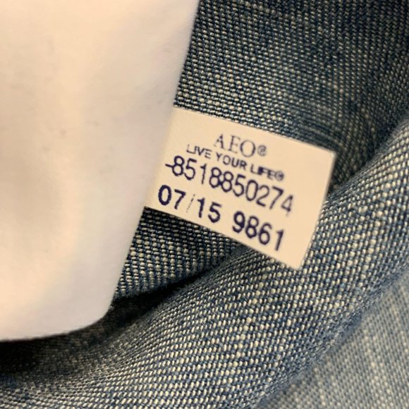 XXS American Eagle Chambray Shirt Dress Tie Waist - Picture 9 of 9